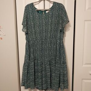 NWOT Nemidor green sheer dress size 18